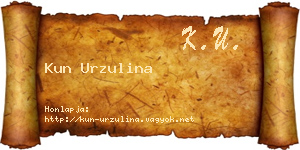 Kun Urzulina névjegykártya